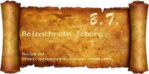 Beinschroth Tiborc névjegykártya